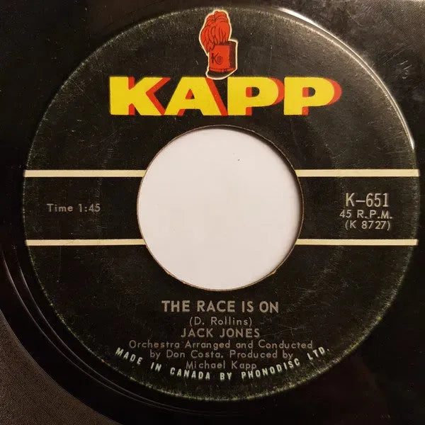 Jack Jones : The Race Is On (7", Single)