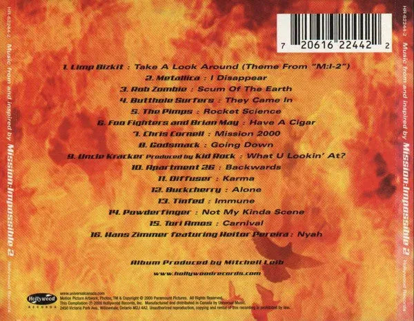 Various : Music From And Inspired By M:I-2 (CD, Album, Comp)