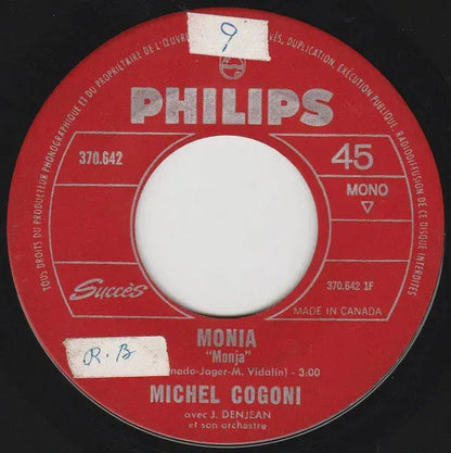 Michel Cogoni : Monia (7", Single, Mono)