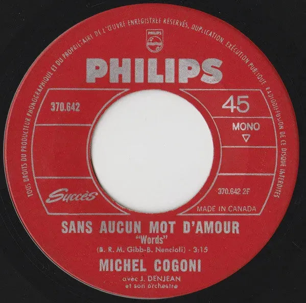 Michel Cogoni : Monia (7", Single, Mono)