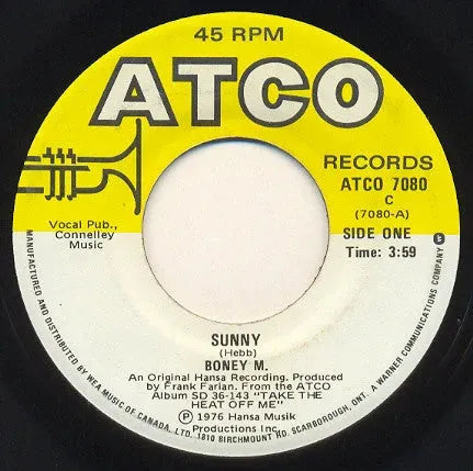 Boney M. : Sunny (7", Single)