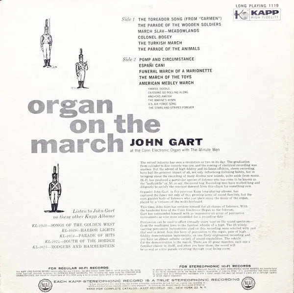 John Gart : Organ On The March (LP, Album)