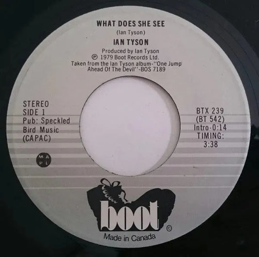 Ian Tyson : What Does She See / Beverly  (7", Single)