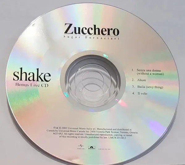 Zucchero : Shake (CD, Album, Enh, Exc + CD, Car)