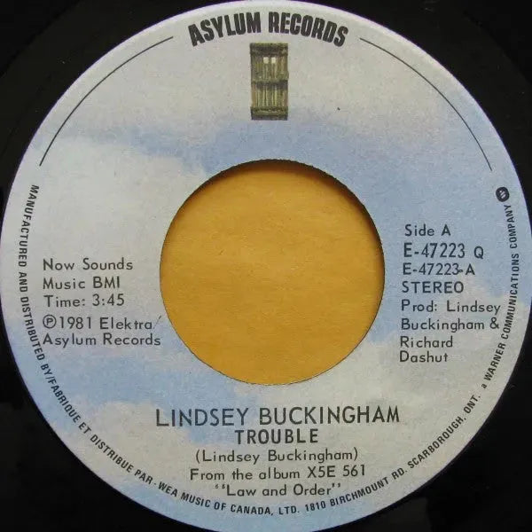 Lindsey Buckingham : Trouble (7", Single)