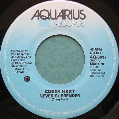 Corey Hart : Never Surrender (7", Single)