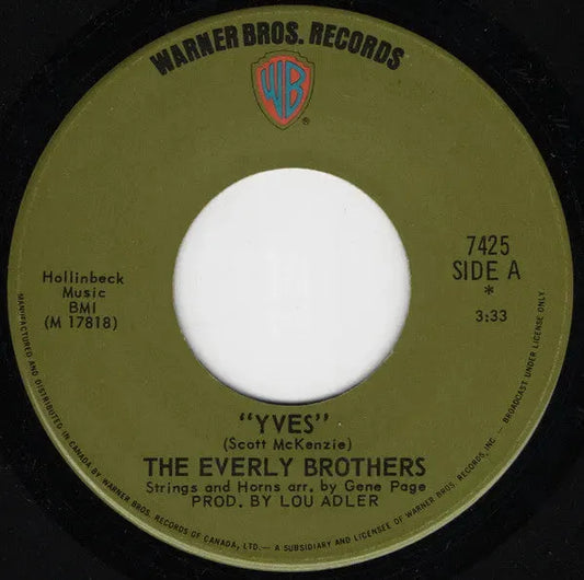 Everly Brothers : Yves (7", Single)