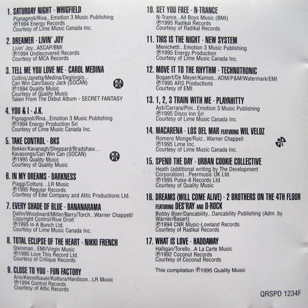 Various : MusiquePlus Danse Mix '95 (CD, Comp, Mixed)