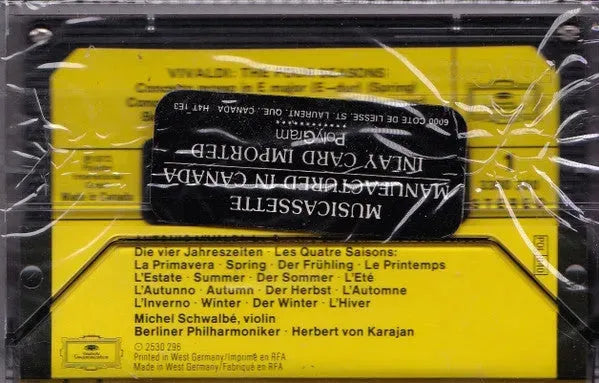 Antonio Vivaldi : Michel Schwalbé - Berliner Philharmoniker - Herbert von Karajan : Le Quattro Stagioni (Cass, Album, RE)