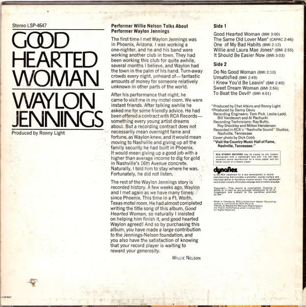 Waylon Jennings : Good Hearted Woman (LP, Album)