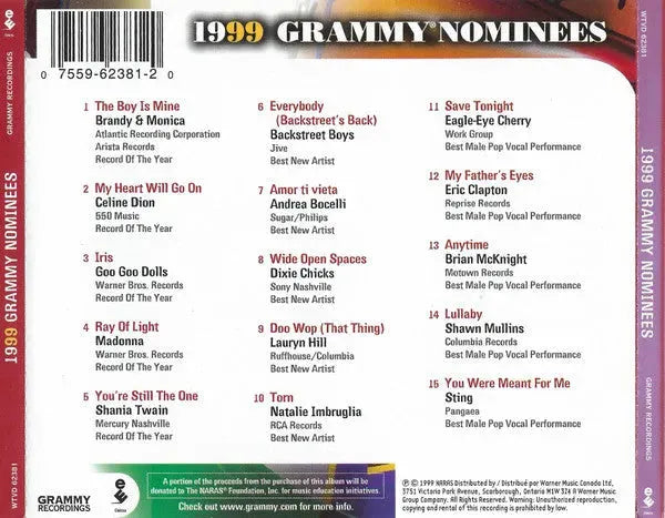 Various : 1999 Grammy Nominees (CD, Comp)