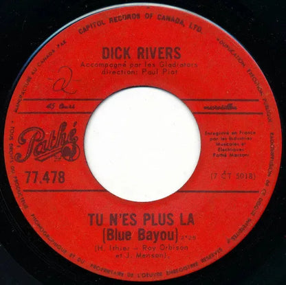 Dick Rivers : Tu N'es Plus La  / Ca Ne S'oublie Pas  (7", Single)