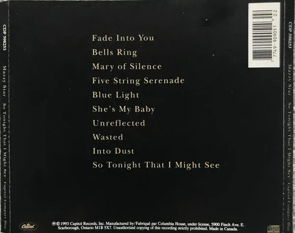 Mazzy Star : So Tonight That I Might See (CD, Album, Club)