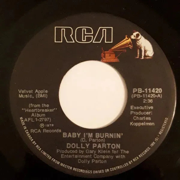 Dolly Parton : Baby I'm Burnin'  (7", Single)