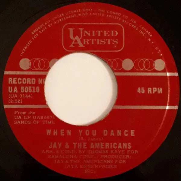 Jay & The Americans : When You Dance (7")