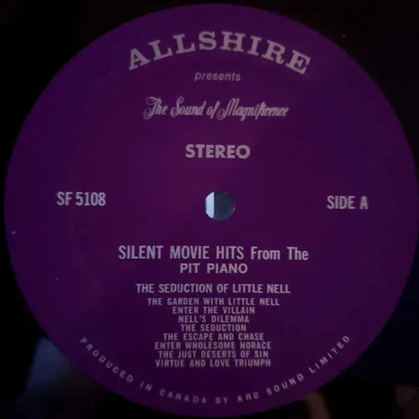 Various : Silent Movie Hits from The Pit Piano (LP, Album)