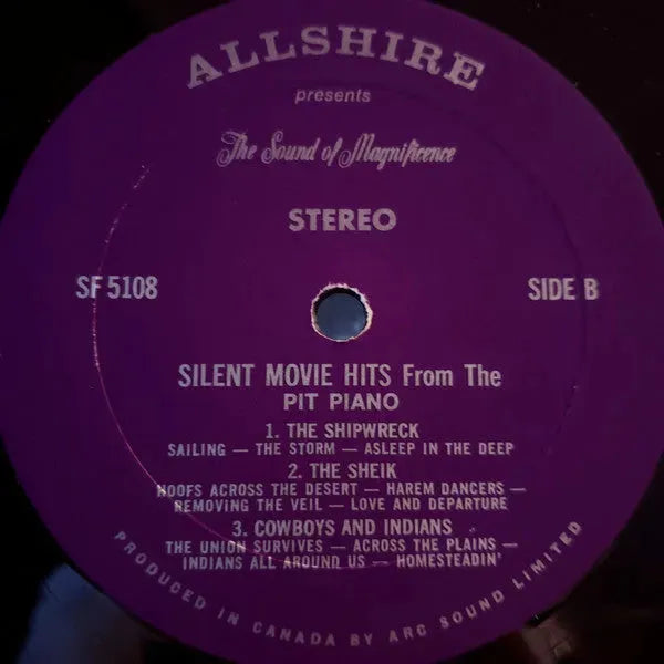 Various : Silent Movie Hits from The Pit Piano (LP, Album)