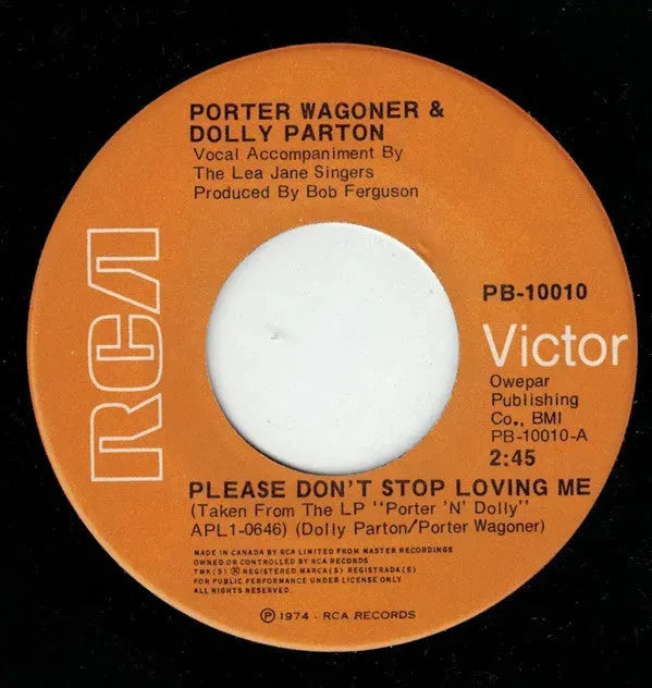 Porter Wagoner And Dolly Parton :  Please Don't Stop Loving Me / Sounds Of Nature (7", Single)