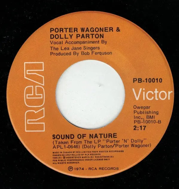 Porter Wagoner And Dolly Parton :  Please Don't Stop Loving Me / Sounds Of Nature (7", Single)