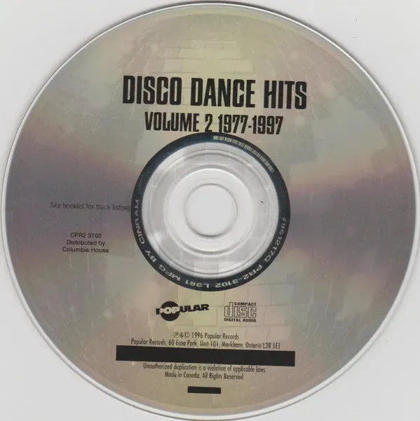 Various : Disco Dance Hits Volume 2 1977-1997 (CD, Comp, Club)