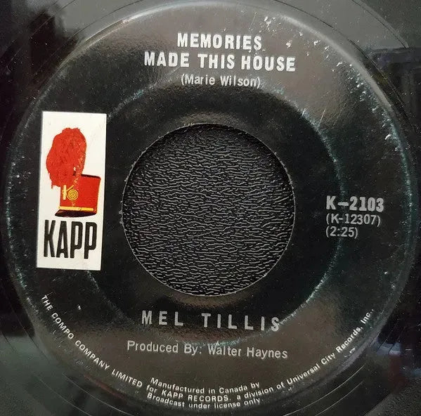 Mel Tillis : Too Lonely, Too Long / Memories Made This House (7", Single)