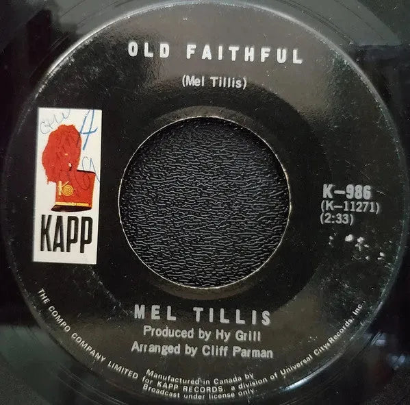 Mel Tillis : Old Faithful / Sorrow Overtakes The Wine (7", Single)