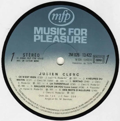 Julien Clerc : Julien Clerc (LP, Comp, RE)