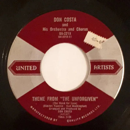 Don Costa's Orchestra And Chorus : Theme From "The Unforgiven" (7", Single)