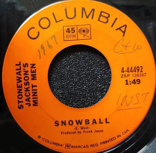 Stonewall Jackson's Minit Men : Snowball / That's Why I'm Walkin' (7")