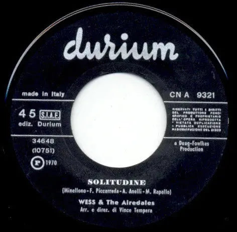 Wess & The Airedales : Tu Che Non Mi Conoscevi (7")