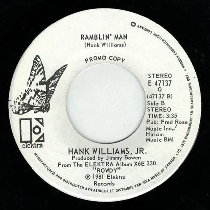 Hank Williams Jr. : Dixie On My Mind (7", Single, Promo)