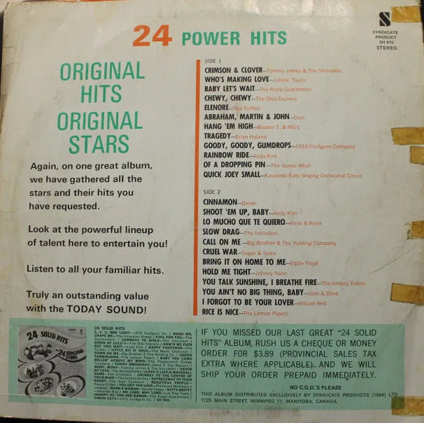 Various : "24 Power Hits" (LP, Comp, dar)