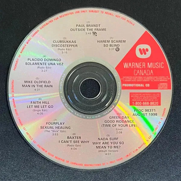 Various : Warner Music Canada Promotional CD - Volume 371 - August 1998 (CD, Comp, Promo)