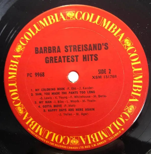 Barbra Streisand : Barbra Streisand's Greatest Hits (LP, Comp, RE)