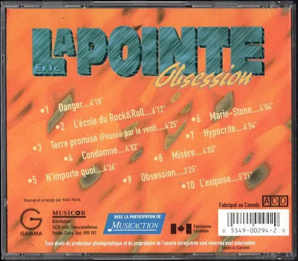 Éric Lapointe : Obsession (CD, Album)