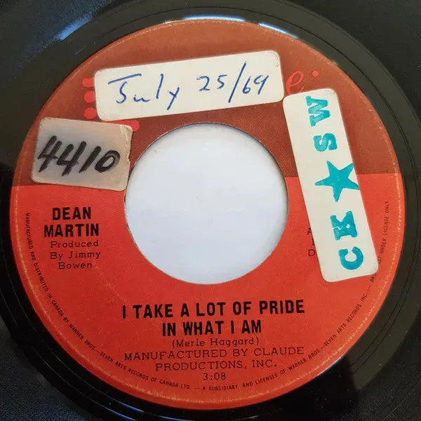 Dean Martin : I Take A Lot Of Pride In What I Am (7", Single)