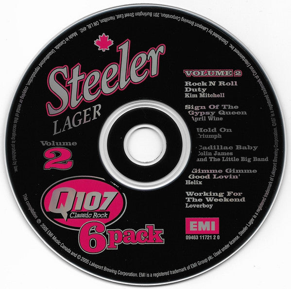 Various : Steeler Lager Presents Q107 Classic Rock 6 Pack: Volume 2 (CD, Comp, Promo)