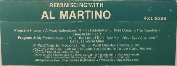 Al Martino : Reminiscing With Al Martino (Cass, Comp)