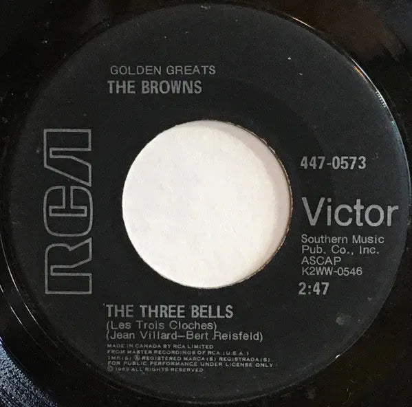 The Browns (3) : The Three Bells (7", Single, RE)