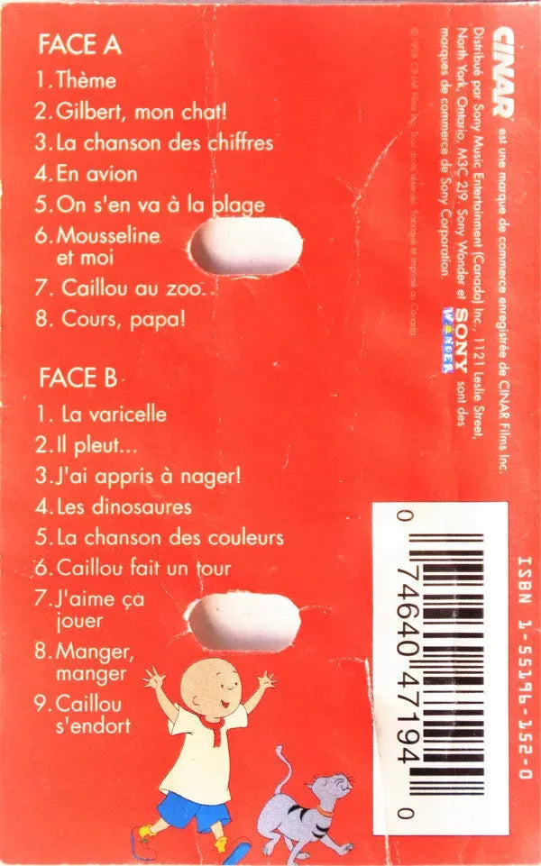 Caillou (3) : Les Chansons De Caillou (Cass, Album)