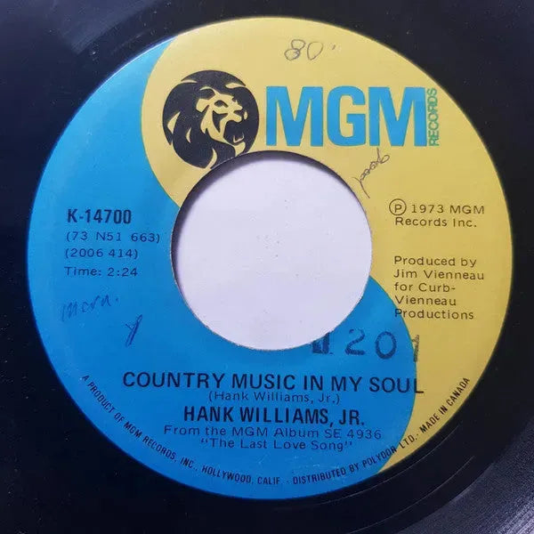 Hank Williams Jr. : Rainy Night In Georgia (7", Single)