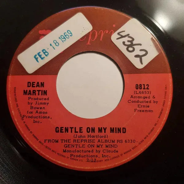 Dean Martin : Gentle On My Mind (7", Single)