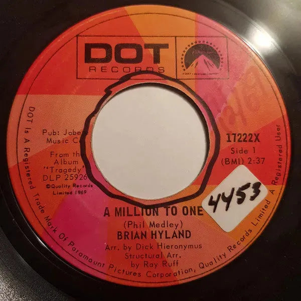 Brian Hyland : A Million To One / It Could All Begin Again (In You) (7", Single)