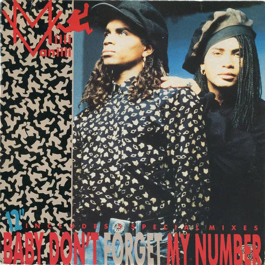 Milli Vanilli : Baby Don't Forget My Number (12", Pic)