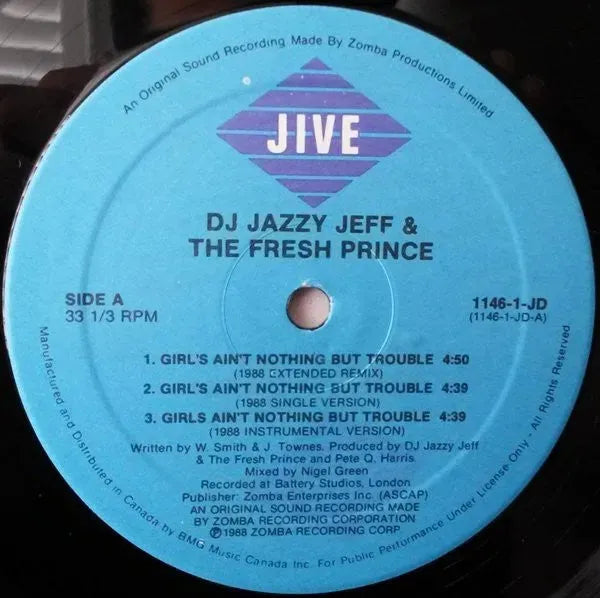 DJ Jazzy Jeff & The Fresh Prince : Girls Ain't Nothing But Trouble / Brand New Funk (12", Maxi)