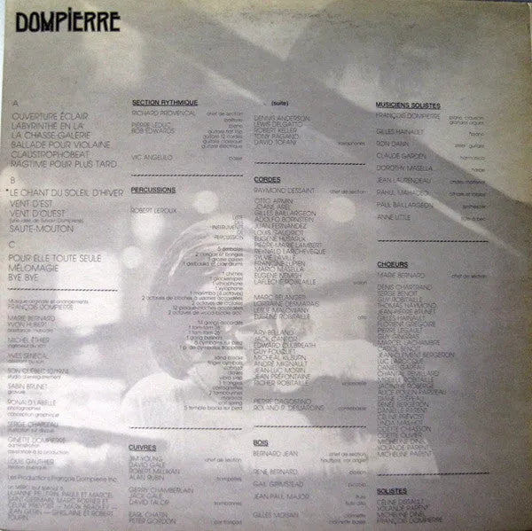 François Dompierre : Dompierre (LP + LP, S/Sided, Etch + Album, Gat)