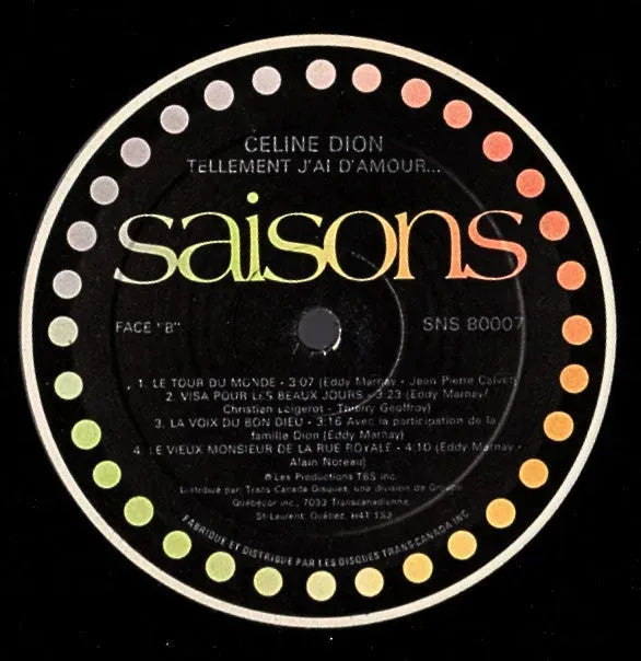 Céline Dion : Tellement J'ai D'amour... (LP, Album)