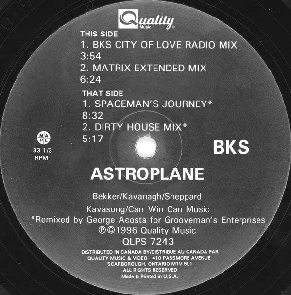 BKS : Astroplane (12", Maxi)