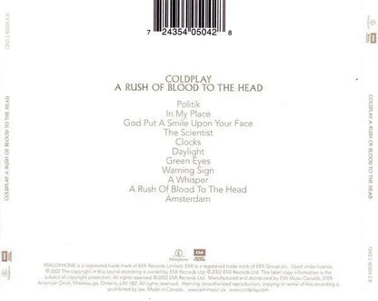 Coldplay : A Rush Of Blood To The Head (CD, Album)