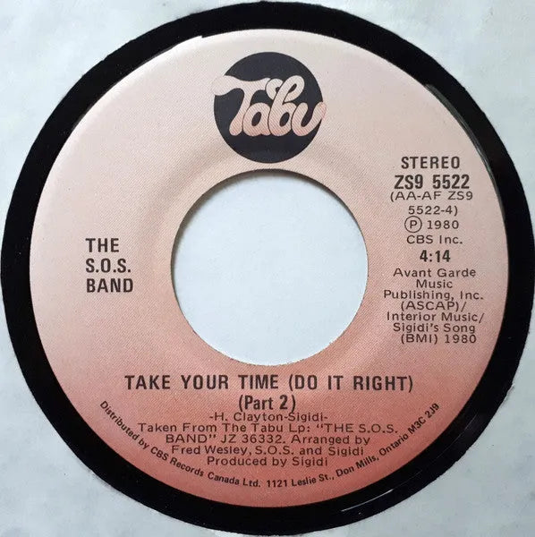 The S.O.S. Band : Take Your Time (Do It Right) (7")